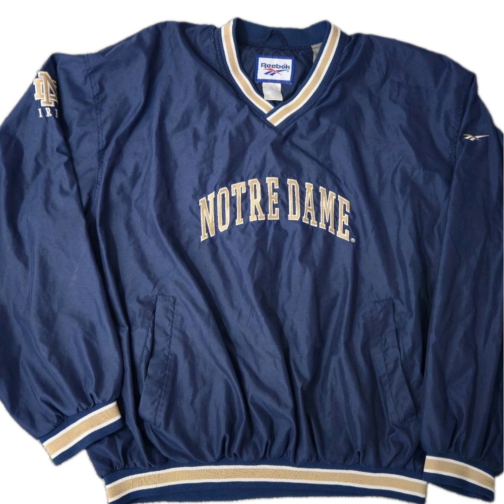 Vintage 90s Fighting Irish Notre Dame Reebok Windbreaker Mens XL Pullover Jacket